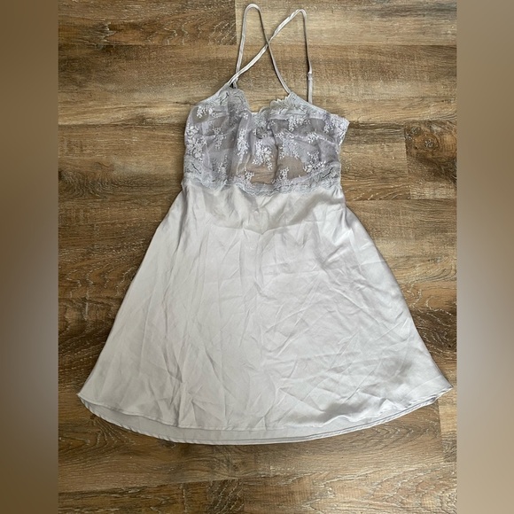 Free People Intimates Chemise Sheer Satin Sleepwear - Picture 2 of 5